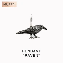 Negro Cuervo Colgante, Thomas Estilo Rebelde de Corazón Bueno Jewerly Para Las Mujeres, Ts Regalo de Aves En 925, Super Ofertas