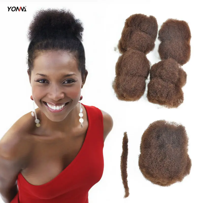 YOTCHOI 4PCS/LOT TIGHT AFRO KINKY BULK HAIR 100% HUMAN 