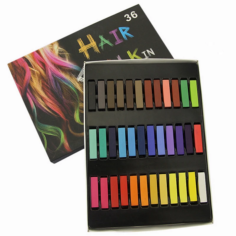 2018 Hot Sale 36 Color Hair Chalk Set Soft Crayons Mungyo Chalk Pastels Easy Temporary Hair Chalk Dye Chalk Pastel Drawings