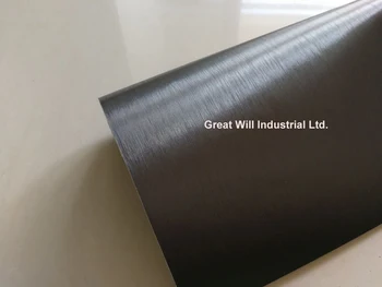 

Premium Grey Matte Chrome Brushed Metallic Vinyl Film Sticker Bubble Free Brushed Metallic Car Wrapping Grey Brushed Film