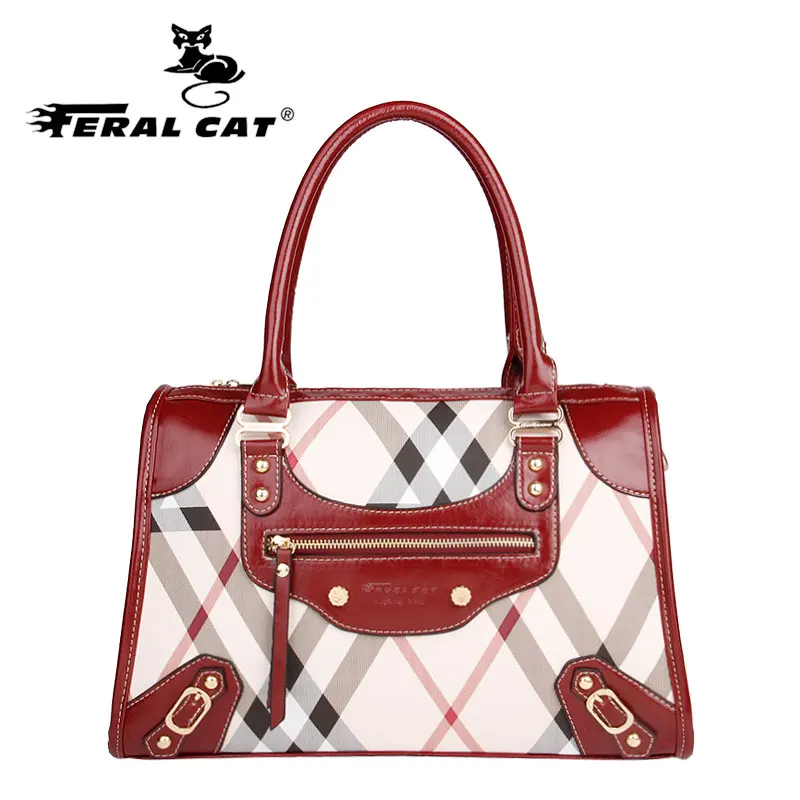 

Feral Cat 2019 luxury brand designer great quality leather fashion casual tote shoulder bag leather women lady girl bags 3302