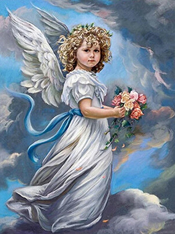 

5D Diy Diamond Painting Cross Angel Scenery Full Round Diamond Embroidery Sale Rinestones Painting Diamond Mosaic Decor