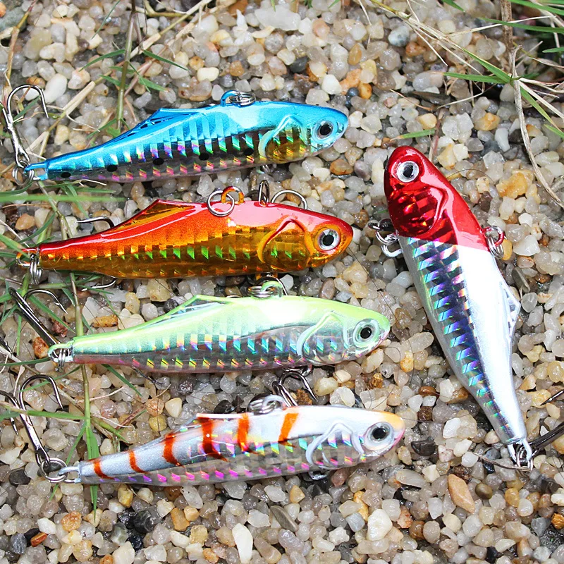 

5 colors 24g 7.5cm Winter VIB Fishing Lure Hard Bait With Lead Inside Ice Sea Fishing Tackle Diving Swivel Jig Wobbler Lure
