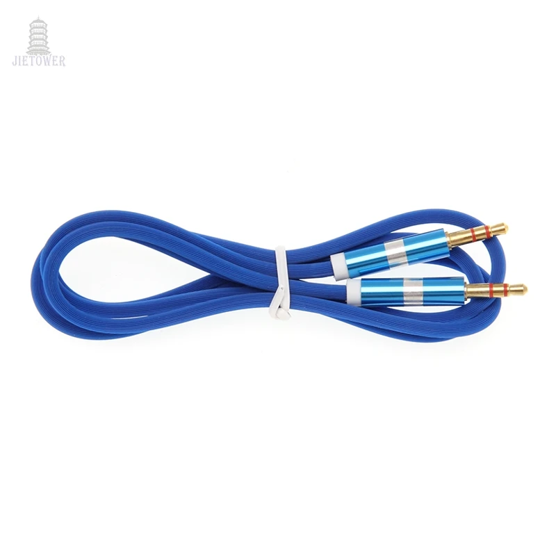 100pcs 3 5 Jack Audio Cable Male Male pure color LF Stripe shell Aux Cable For iPhone Car Headphone Speaker Wire Line Aux Cord