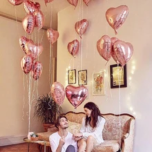 

18 inch Pink Heart Shape Aluminum Foil Balloons Wedding Decoration Love Helium Balloon Inflatable Air Balls Party Supplies PA43