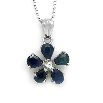 

2017 Collares Qi Xuan_Dark Blue Stone Flower Pendant Necklace_Real Necklace_Quality Guaranteed_Manufacturer Directly Sales