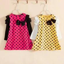 Модная футболка без рукавов для Одежда для детей; малышей; девочек, в горошек, с бантом, летнее платье для маленьких принцесс одежда для детей Платье для малышей Sukienki Dla Dziewczynek