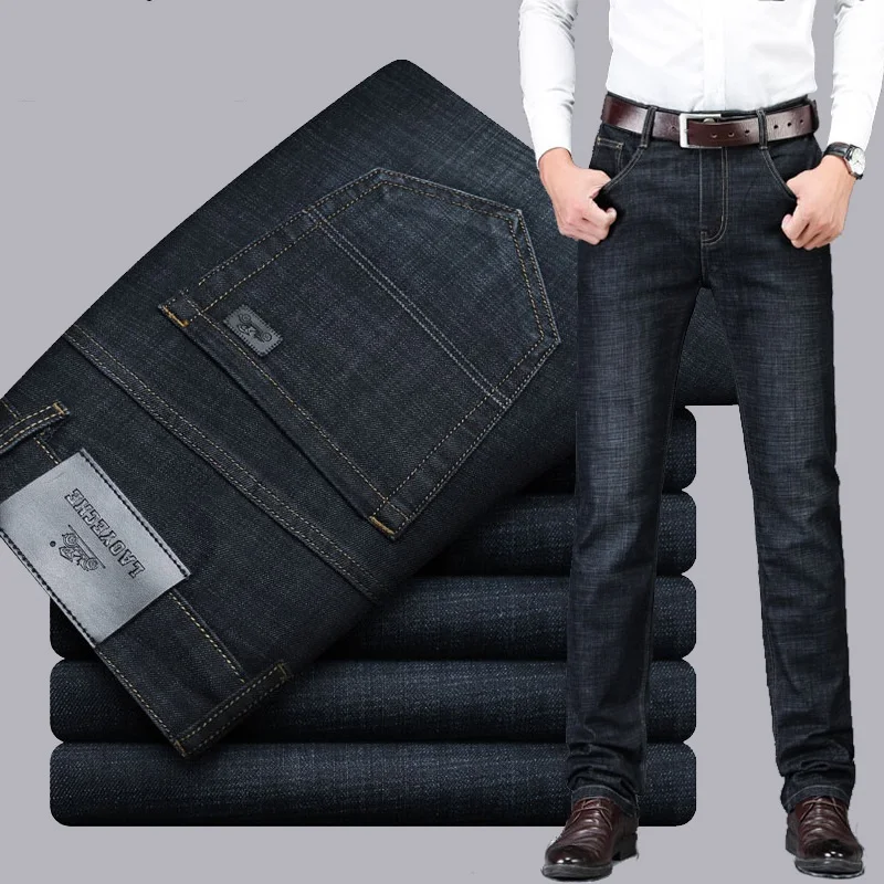 ICPANS для мужчин джинсы для женщин брюки девочек стрейч прямые Regular Fit черный 2019 весна большой размеры 40