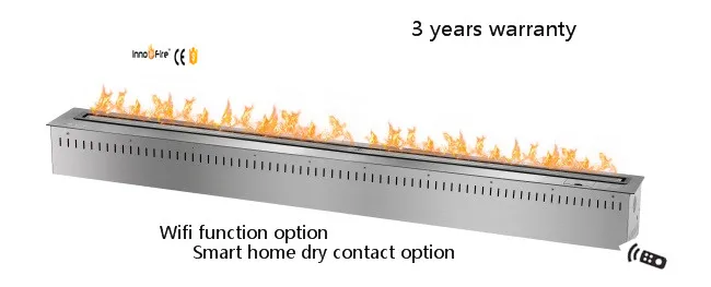 60 дюймов пульт дистанционного управления Серебряного и черного цвета этаноловый Электрический элегантный камин