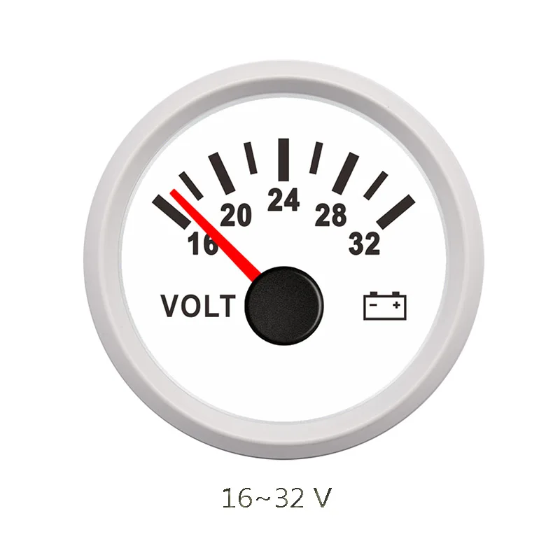 52 мм Цифровой вольтметр для автомобиля Вольт Калибр 8~ 16 В лодка мотоцикл автомобиль вольтметр Калибр 12 в 24 в вольт - Цвет: WW  16-32V