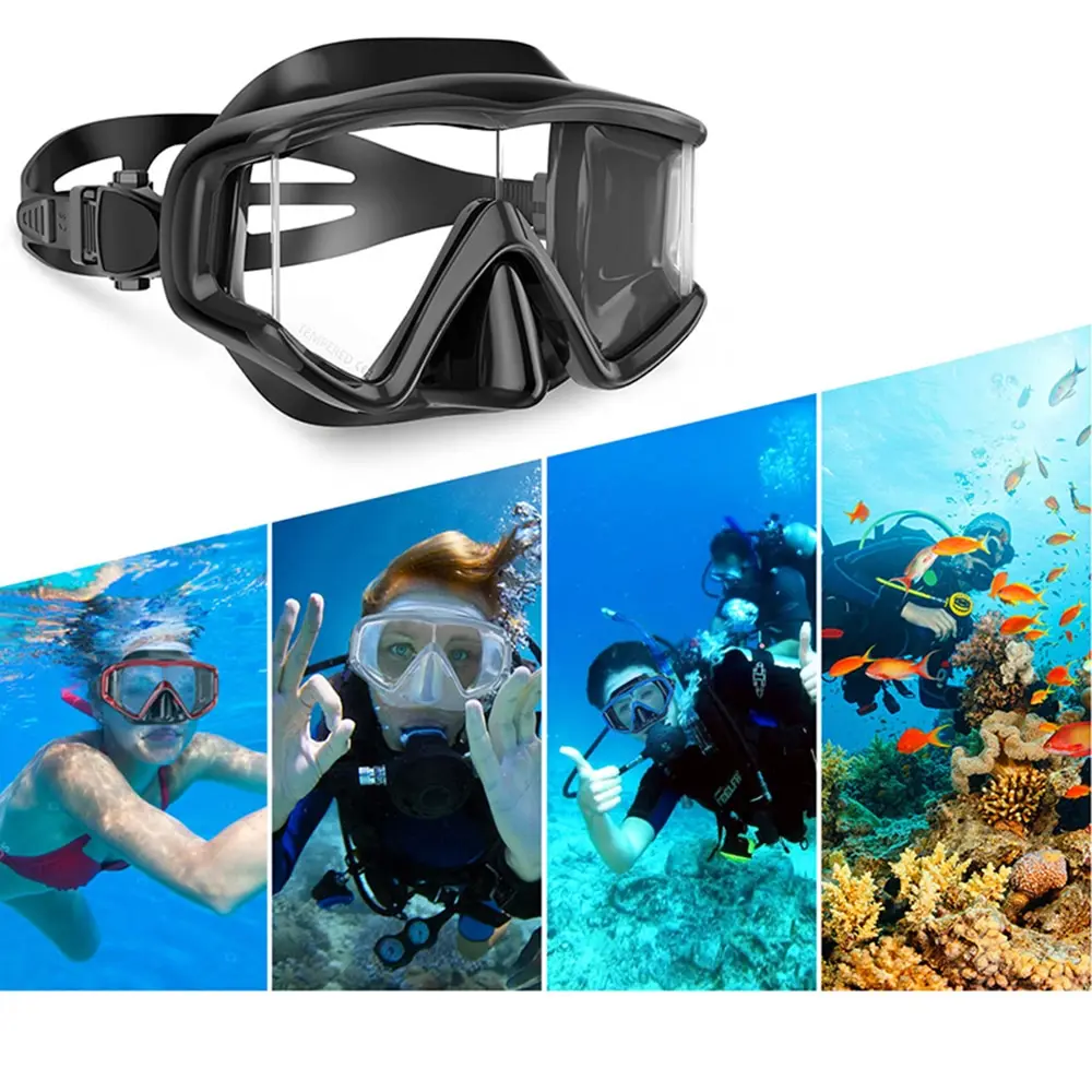Профессиональная маска для сноркелинга для лица Унисекс Для Сноркелинга Googles Анти-туман для подводного плавания Половина маска для лица очки для плавания