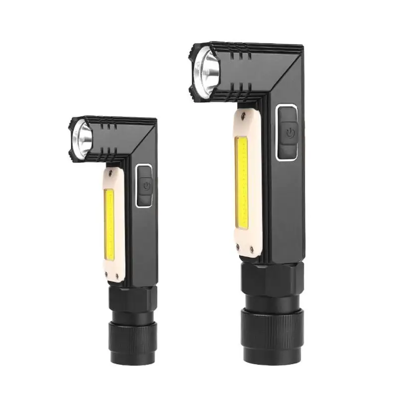 

New Led Flashlight Handfree Dual Fuel 90 Degree Rotary IP65 Waterproof USB Battery Outdoor Camping Magnet Torch