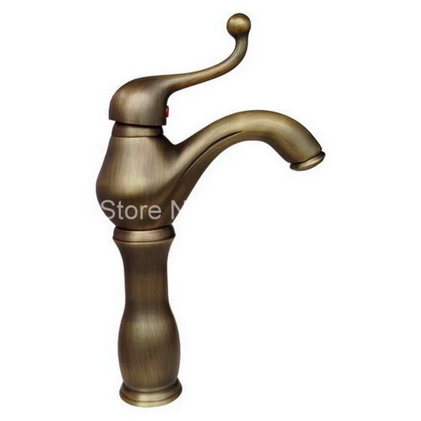 vintage retro ottone antico leva singola maniglia un foro bagno vessel sink rubinetto miscelatore acqua rubinetti