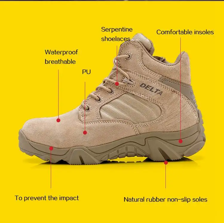 DELTA мужские походные ботинки военный десант тактические ботинки армейские ботинки дышащая водонепроницаемая охотничья обувь для скалолазания ботильоны