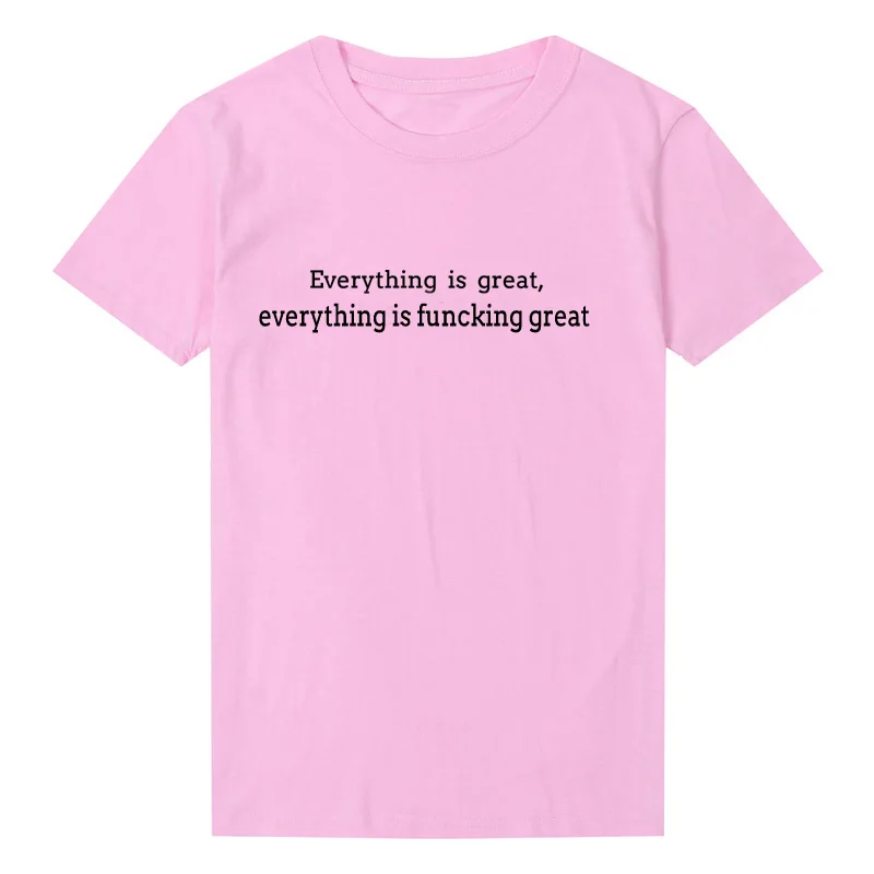 Pkorli Louis Tomlinson T-Shirt Women Everything Is Great Everything Is Funckin Great Letters Printing Women'S Clothing Tops