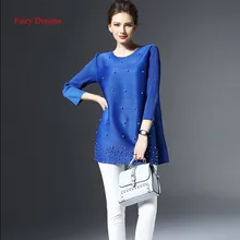 Fairy Dreams Women Folding Dress 2017 New Style Spring Summer Beading T shirt Dresses Yellow Gray Blue Black Fashion Clothing