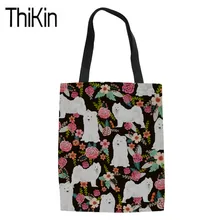 THIKIN большой емкости Сумки для покупок женские самоедные печати холщовые женские сумки шопперы складная сумка для покупок женские Рециркулированные Эко сумки