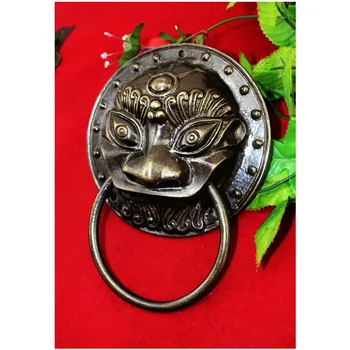 

135*180mm Bronze Color Brass Chinese Vintage Animal Beast Head Furniture Door Pull Handle