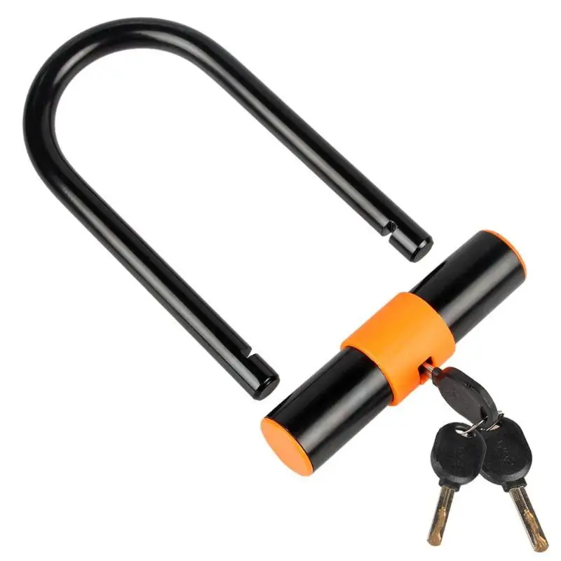 

U-shape Heavy Duty Bicycle Lock Bike Shackle Mounting Bracket Steel Flex Cable Lock Safety Lock with 3 Keys