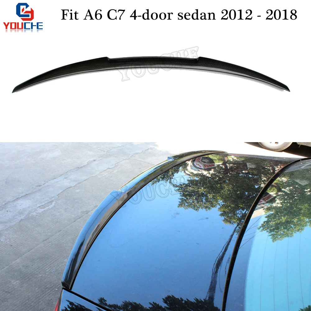 

A6 C7 Carbon Fiber Spoiler M4 Style Trunk Wing for Audi A6 C7 4-door Sedan 2012 - 2018 Boot Lid Lip Tail Spoiler