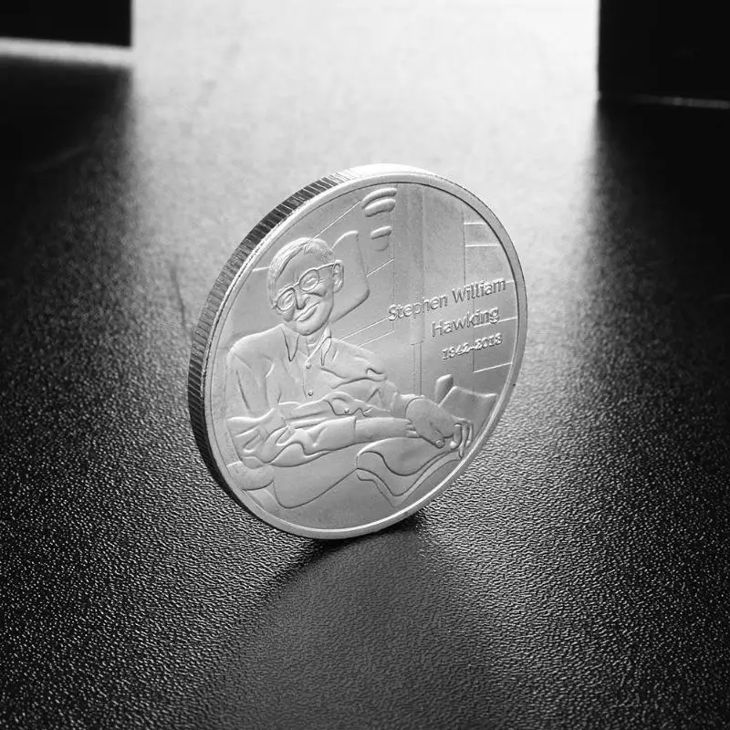 Stephen Hawking Commemorative Coin Non currency Bitcoin Art Collection Memorial Coins Art Collection