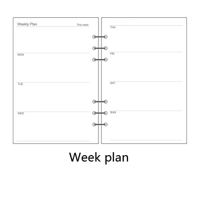 Модный Стиль полупрозрачная матовая папка n24 ремешок n24 n72 внутри бумага A7 дневник школьный милый A5 A6 Дневник для ноутбука - Цвет: week plan