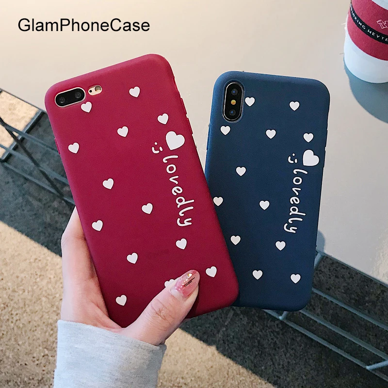 GlamPhoneCase Simple Small Love Heart Phone Case For iphone XS Max XR 8 8plus 7 7plus 6/6S Plus Fashion Soft Back Cover |
