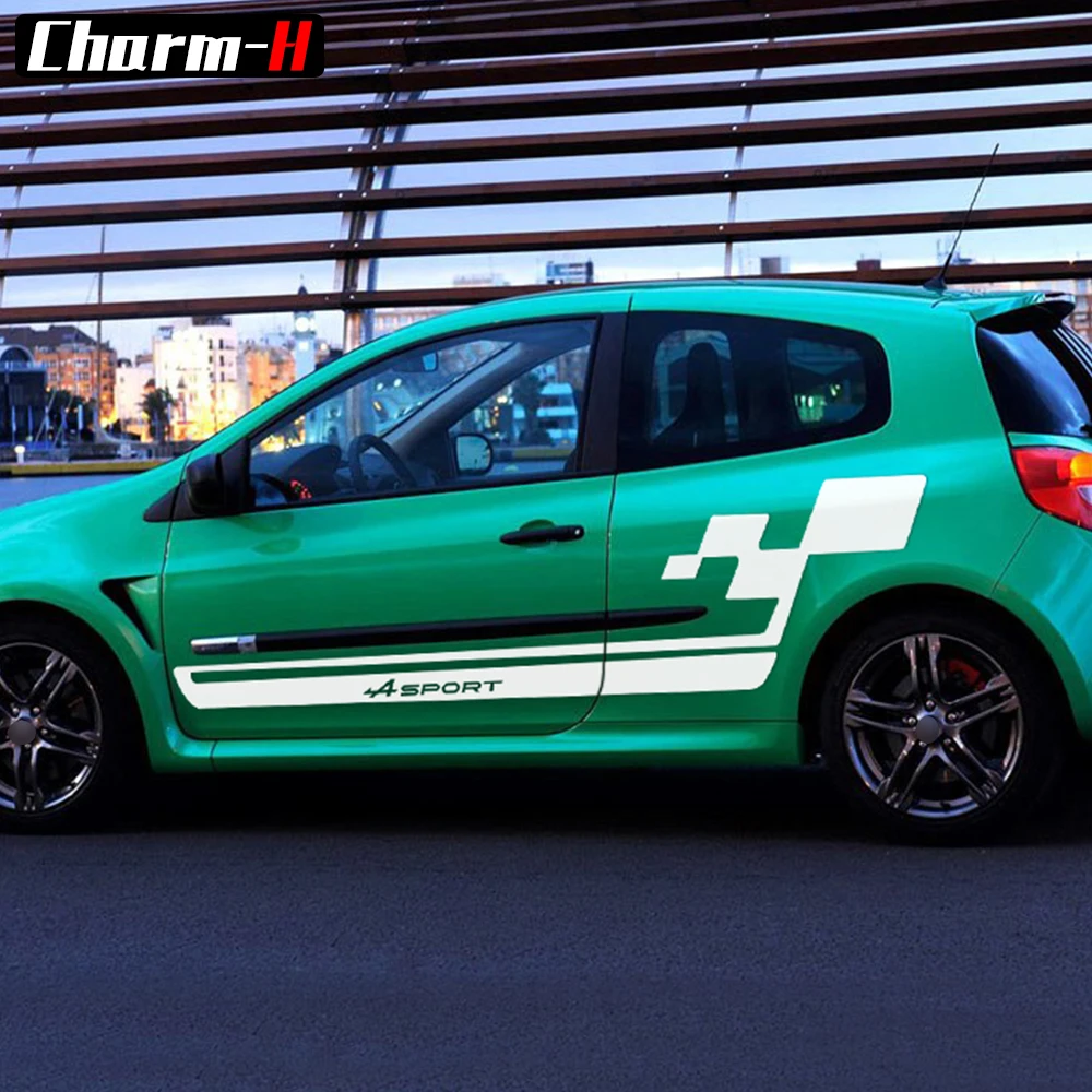 2 قطع الجانب تنورة الرسومات سباق المشارب ملصق حائط من الفينيل‏ لرينو الخلابة لاغونا كليو توينجو ميجان داستر فلوانس الرياضة ملصقات