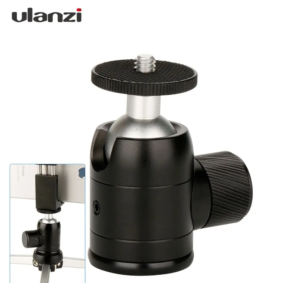 

Ulanzi CNC Metal Mini Tripod Ball Head Ballhead with 1/4" thread Tripod head for iPhone X for Smartphone/lightweight Cameras