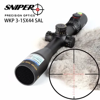 

SNIPER WKP 3-15X44 SAL Hunting Rifle Scope Side Parallax Adjustment Glass Etched Reticle RG Illuminated with Bubble Level