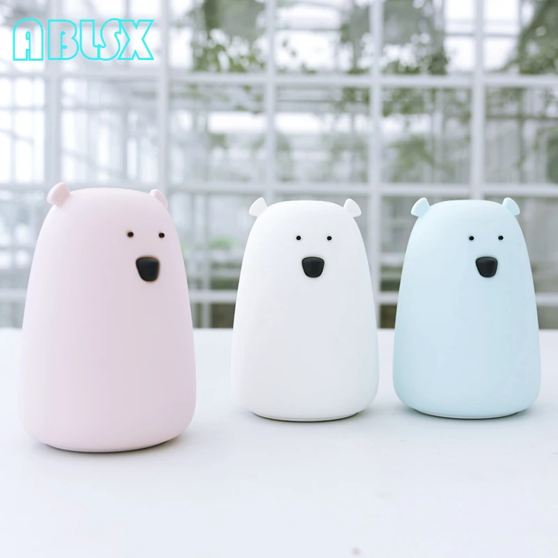 

Cartoon Animal Night Light 3D Three Color Bear NIghtlights For Children 7 Color Changed Lamp Usb Battery Powered For Bedroom