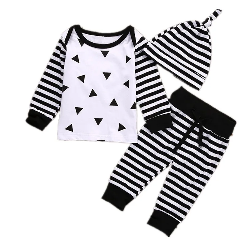Осень 3 шт./компл. одежда для маленького мальчика, комплект футболка с длинным рукавом+ Штаны+ Кепка, Одежда для новорожденных комплект одежды для малышей; костюм; одежда