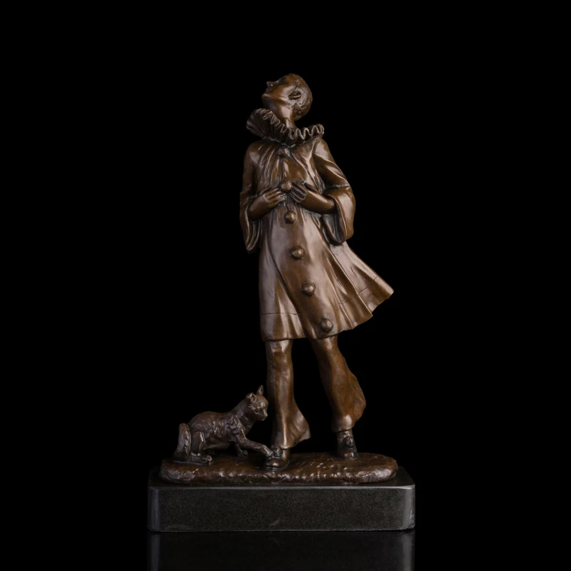 

Arts Crafts Copper Modern Artwork Renaissance style bronze sculptures Women Bronze Statue Figurines The poet and the cat Sculptu
