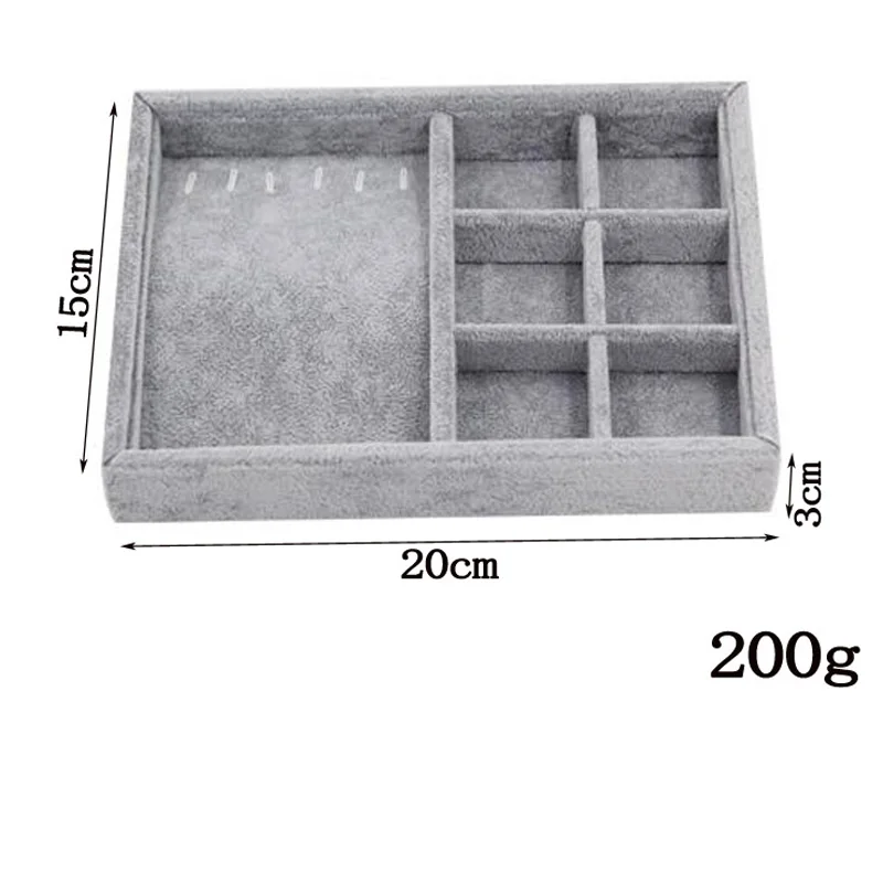 Горячая DIY ювелирные изделия коробка разделитель для ящика серый мягкий бархат ювелирные изделия Серьга, ожерелье, подвеска ящичек для браслетов 9 вариантов - Цвет: necklace and grids