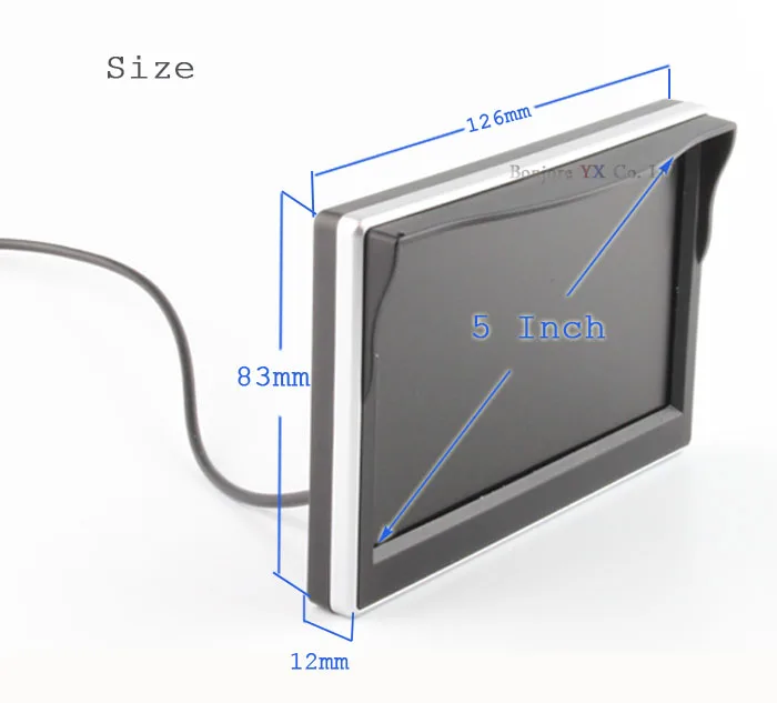 Koorinwoo 5 дюймов Автомобильный монитор TFT lcd цифровой дисплей экран автомобиля заднего вида монитор зеркало поддержка VCD DVD парковочная камера система