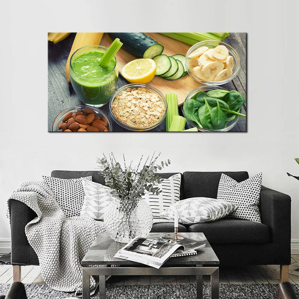 Modern HD Prints Green Food Canvas Painting Fruit Wall Art Picture