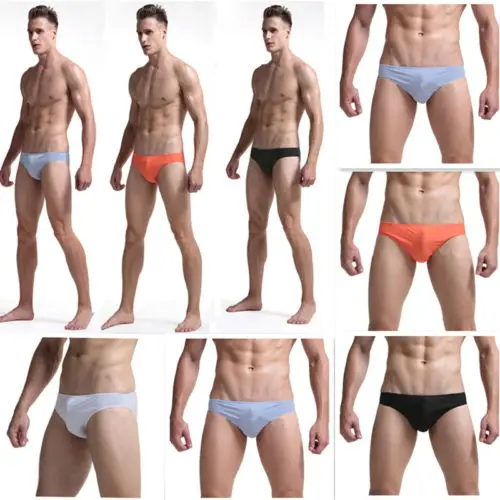 

NEW 2018 Mens Trunks Low Waist Briefs Underwear Ice Thong Lingerie G-String 4 Color Gift Trunks