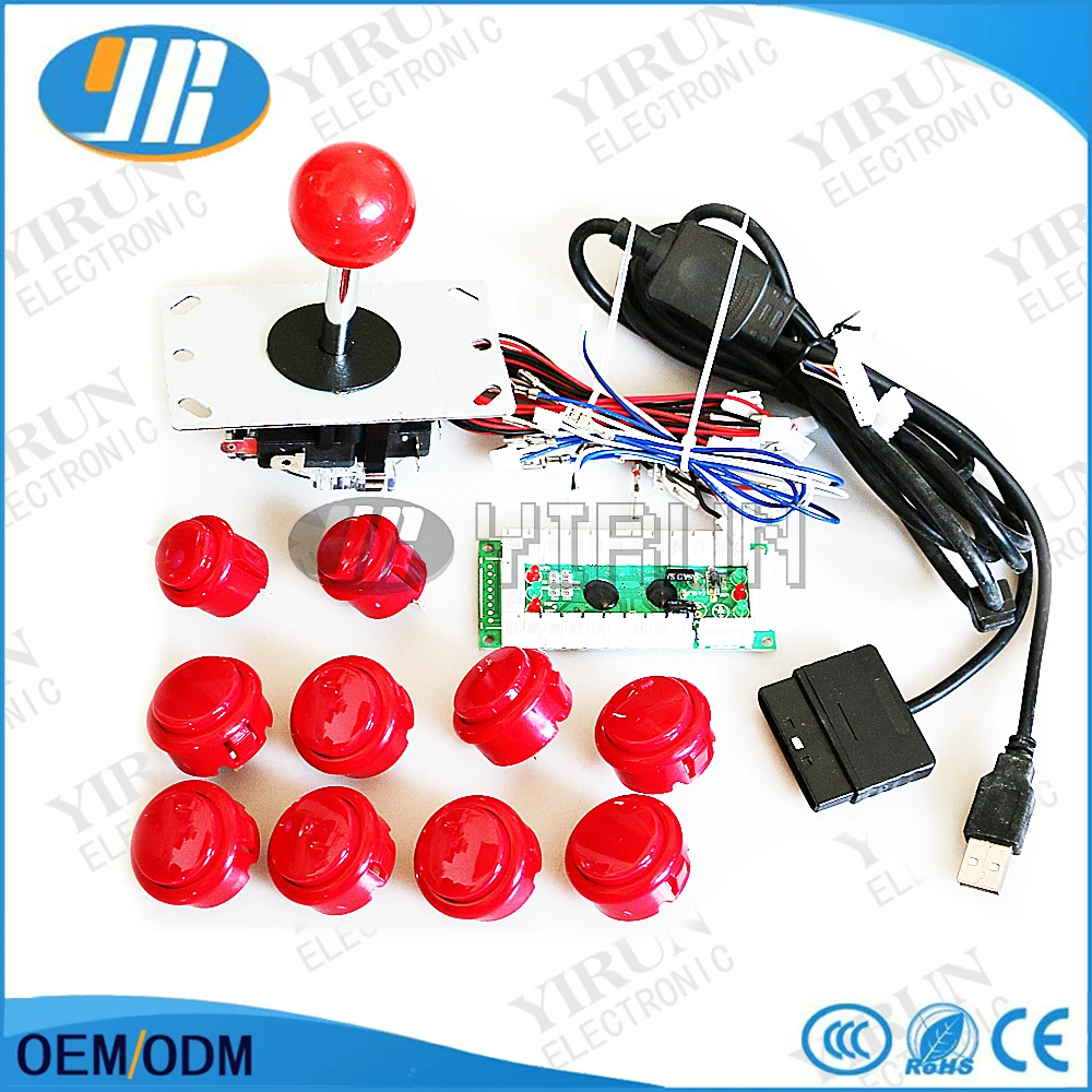 

Arcade DIY Kit PC/PS2/PS3/XBOX 360 USB Encoder PC to Joystick +SANWA Classic arcade joystick +push button+ For MAME Jamma Games