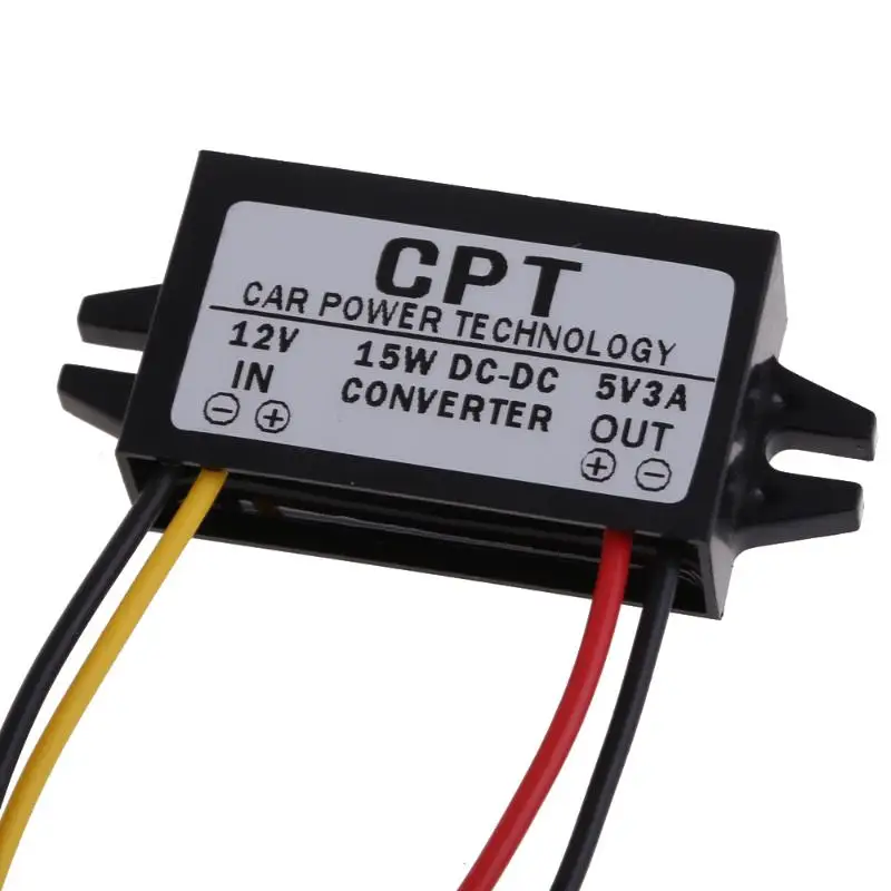 

VODOOL DC to DC 12V to 5V 3A 15W Auto Car Power Converter Regulator Adapter for Carcorder Navigation Audio