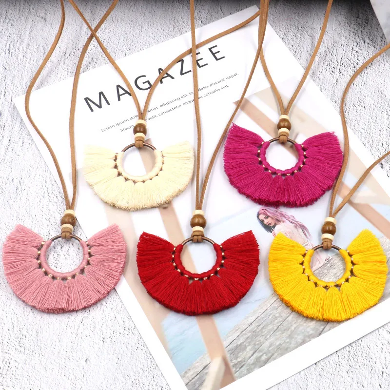 

Rainbery 2019 Fashion Jewelry Collar Tassel Pendant Ethnic Necklace Women Necklaces & Pendants Long Vintage Bohemian Necklace