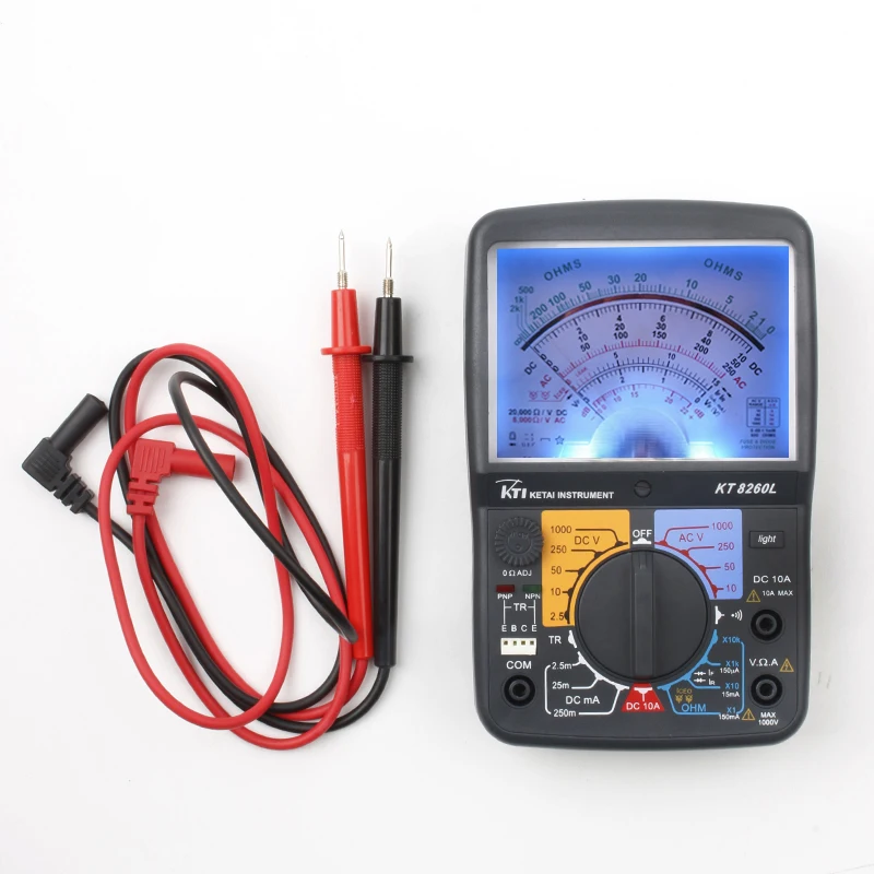 

8260L multi-function multimeter AC/DC resistance test Ohm Meter with light triode input Analog Multimeter