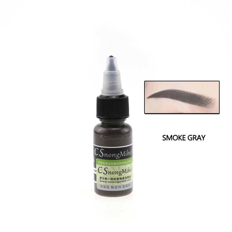 15ml/Bottle CS Micro Pigment Cosmetic Color Permanent Makeup Tattoo Ink - Цвет: smoke gray