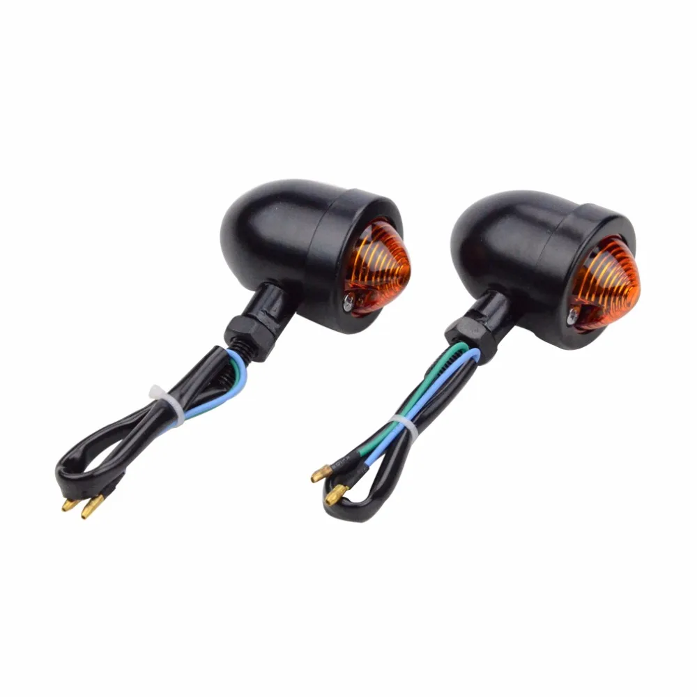 

GOOFIT 12V DC Motorcycle Black Turn Signal Light for Harley Chopper Bobber Cafe Clubman Cruiser Racer Scooter J065-148