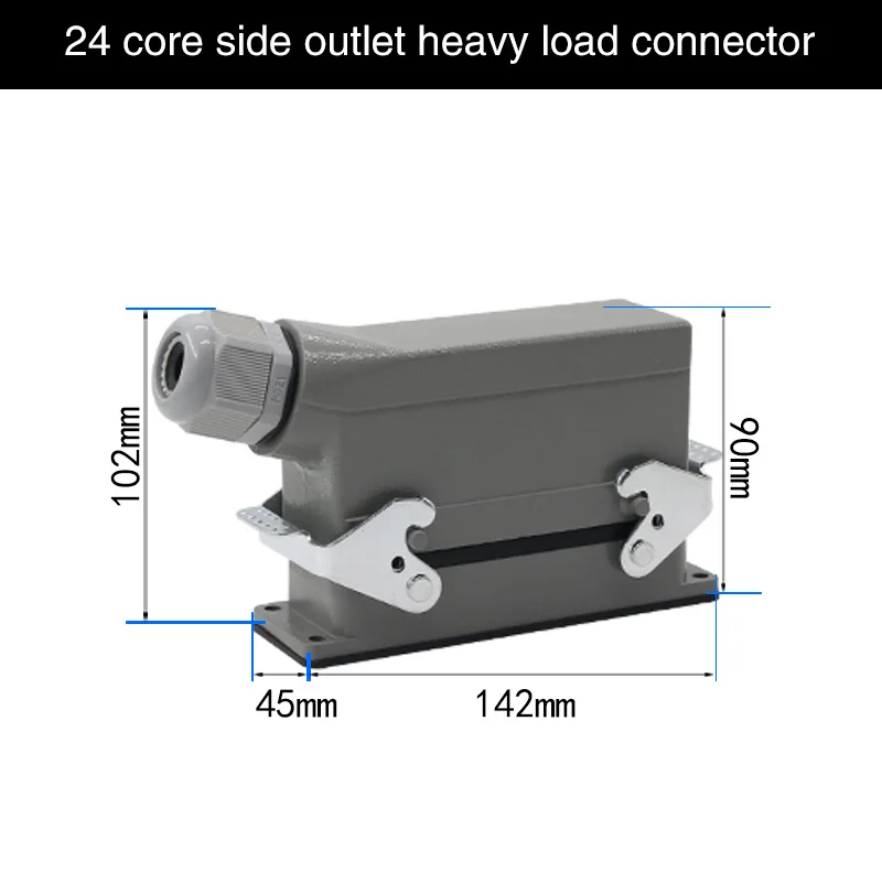 Прямоугольный тяжелых разъем hdc-04/6/10/16/20/24/32/48 ядро авиационная вставка 16A верхние строчки и побочных линий - Цвет: 24 core Lateral line
