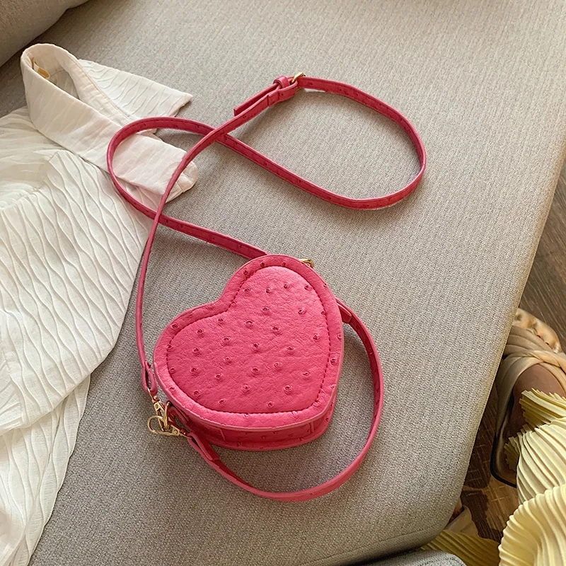 

Love Heart Shape Women Crossbody Messenger Bag Decoration Small Shoulder Bag Female Pu Leather Ladies Handbag