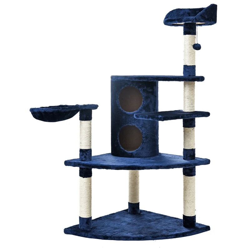 Domestic Delivery Luxury Blue Cat Furniture Cat Jumping Toy Ladder Wood Scratching Post Climbing ...