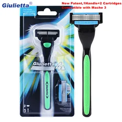 Nueva Patente de 4 Capas para Hombre Cuchillas de Afeitar Cuchillas de Afeitado de Alta Calidad Compatibles con M3 1Handle & Amp; 2 Cartuchos Nueva Patente de 4 Capas para Hombre Cuchillas de Afeitar Cuchillas de Afeitado de Alta Calidad Compatibles con M3 1Handle & Amp; 2 Cartuchos
