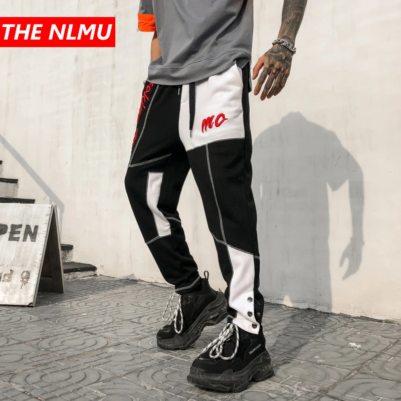 

Color Block Patchwork Joggers Pants Men Hip Hip Streetwear Harajuku Jogger Sweatpant Winter Sweat Pant Track Trousers 2019 WG360