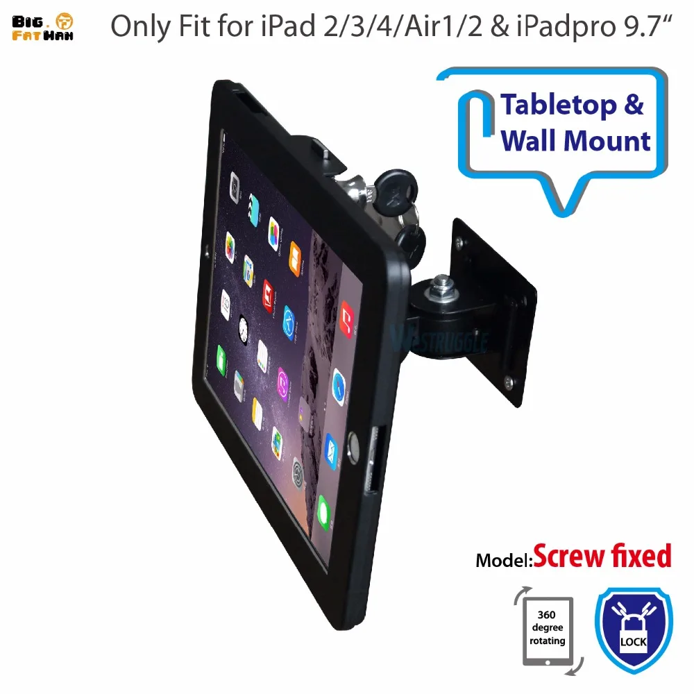 Prix pour Fit pour ipad 2/3/4/air/pro support mural en métal cas pour ipad stand affichage support tablet pc support de verrouillage soutien Ajuster la angle Prix pour Fit pour ipad 2/3/4/air/pro support mural en métal cas pour ipad stand affichage support tablet pc support de verrouillage soutien Ajuster la angle