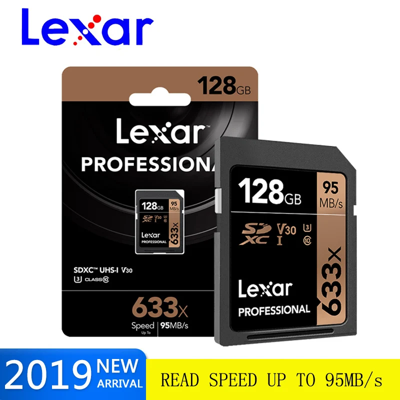 Высокая скорость Lexar 32 ГБ, 64 ГБ, класс 10 SD карта SDHC/SDXC карты памяти SD карты 128 ГБ 256 95 МБ/с. для цифровых однообъективных зеркальных камер и hd-камерой